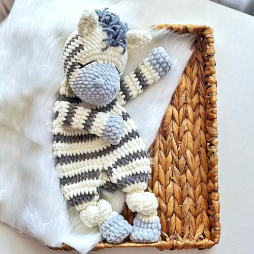 Crochet Pattern Zebra Lovey, Crochet Animal