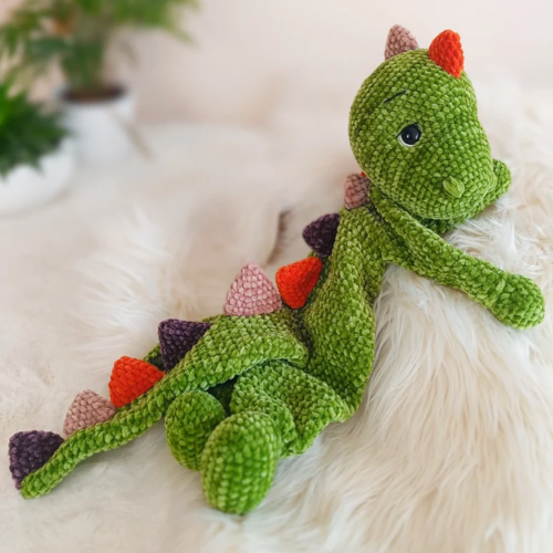 Dinosaur Snuggler, Dinosaur lovey, Crochet Dinosaur Pattern, Amigurumi lovey pattern